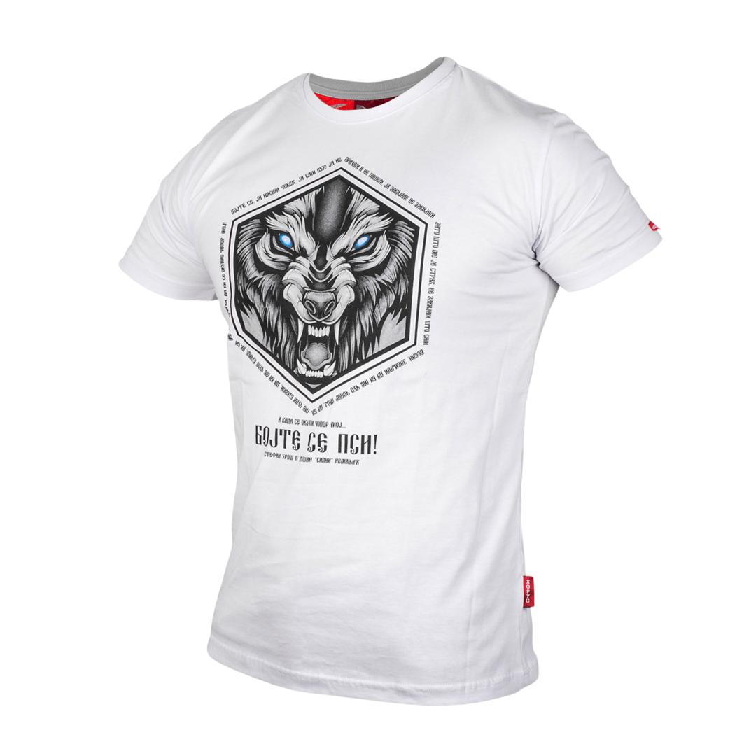 Majica HORUS bojte se psi - bela
