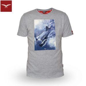Majica HORUS PLANE & SHARK - siva